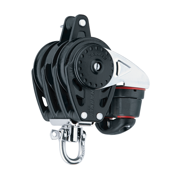 [2630] Harken, Blokk 57mm Carbo Ratchamatic Trippel Becket 150Cam