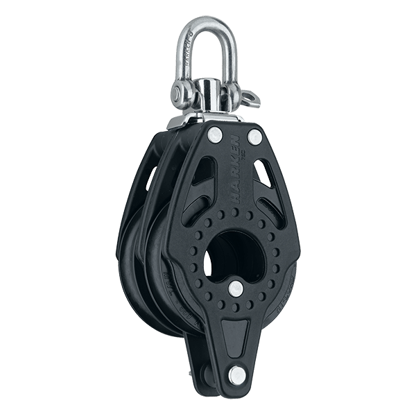 [2663] Harken, Blokk 75mm Carbo Dobbel Swivel Becket