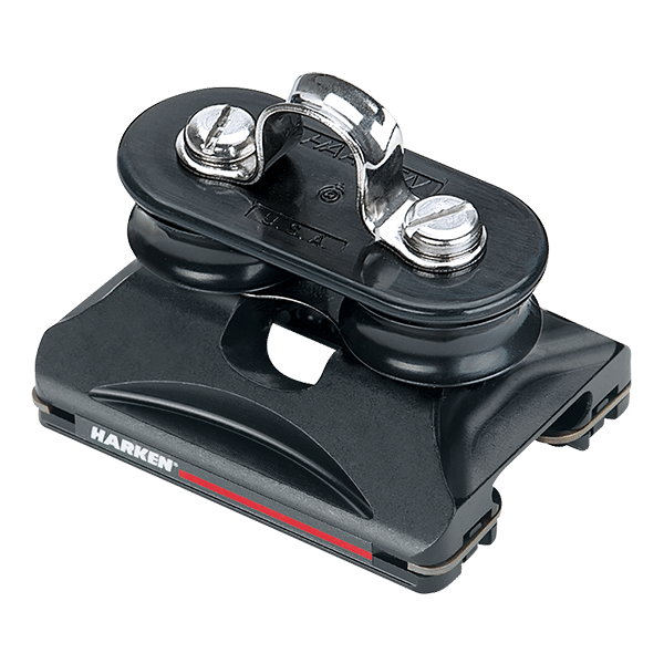 Harken, 22mm Low load Storseilvogn med sjakkelfeste og Trinser