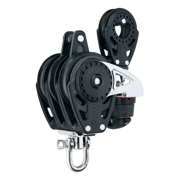 Harken, Blokk 75mm Carbo Ratchamatic Tripel Becket 150Cam Blk-57mm
