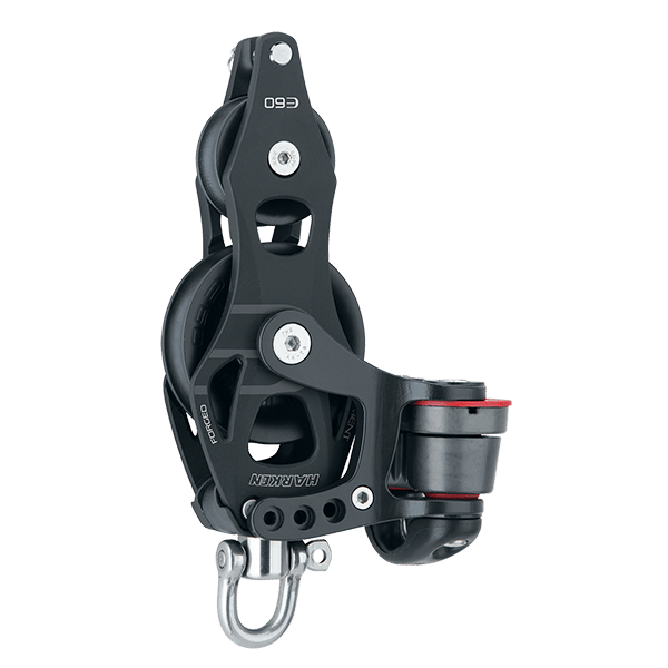 [6264] Harken, 60mm Element Blokk Fiddle Swivel w/150 Cam &amp; Becket