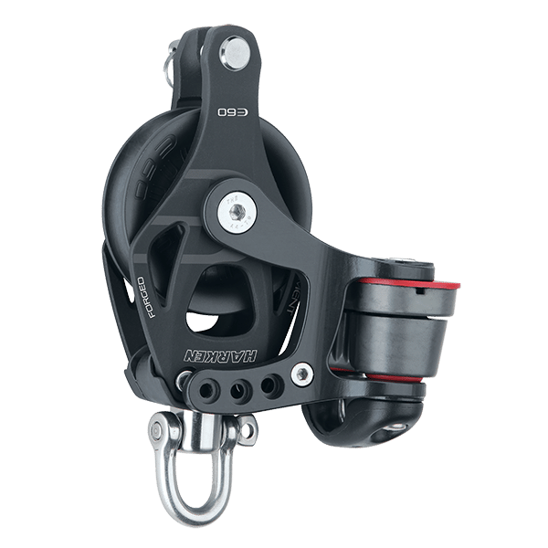 [6266] Harken, 60mm Element Blokk Single Swivel w/150 Cam &amp; Becket