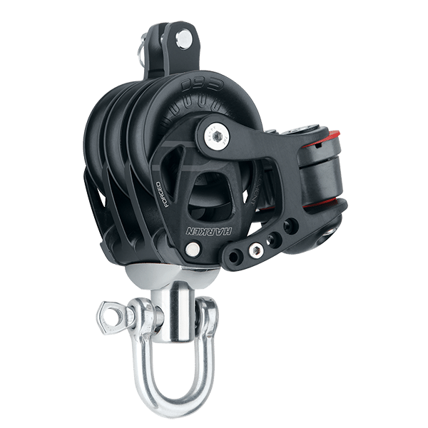 [6275] Harken, 60mm Element Blokk Triple Swivel w/150 Cam &amp; Becket