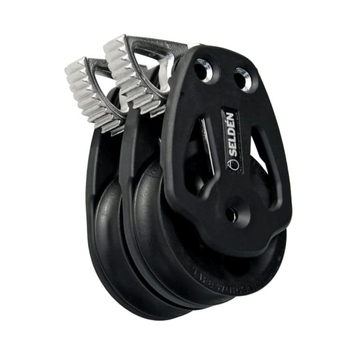 [406-001-19R] Selden 60mm Dobbel Kinnblokk med lås AClockw.