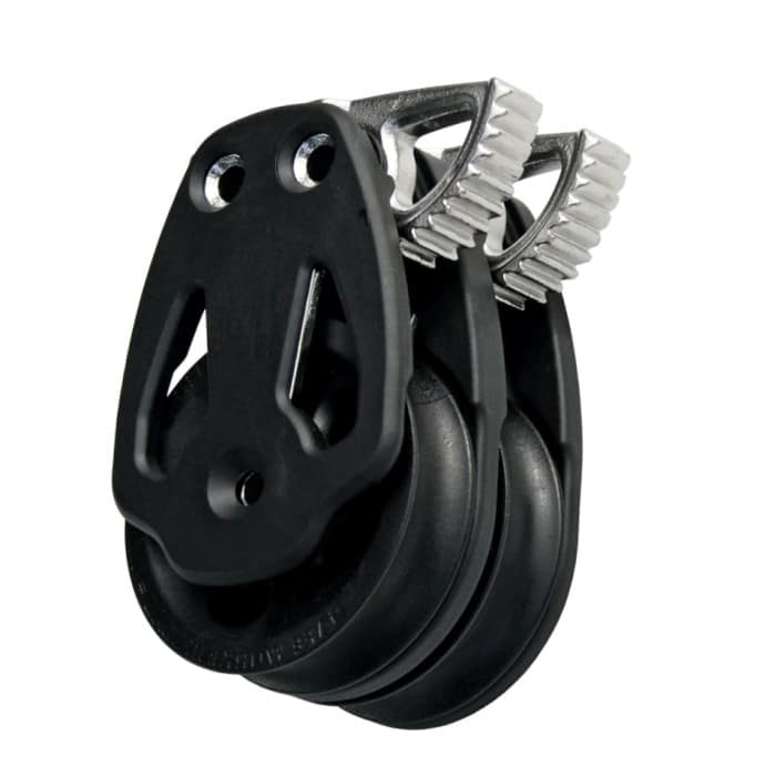 [406-001-22R] Selden 60mm Dobbel Kinnblokk med lås Clockw.