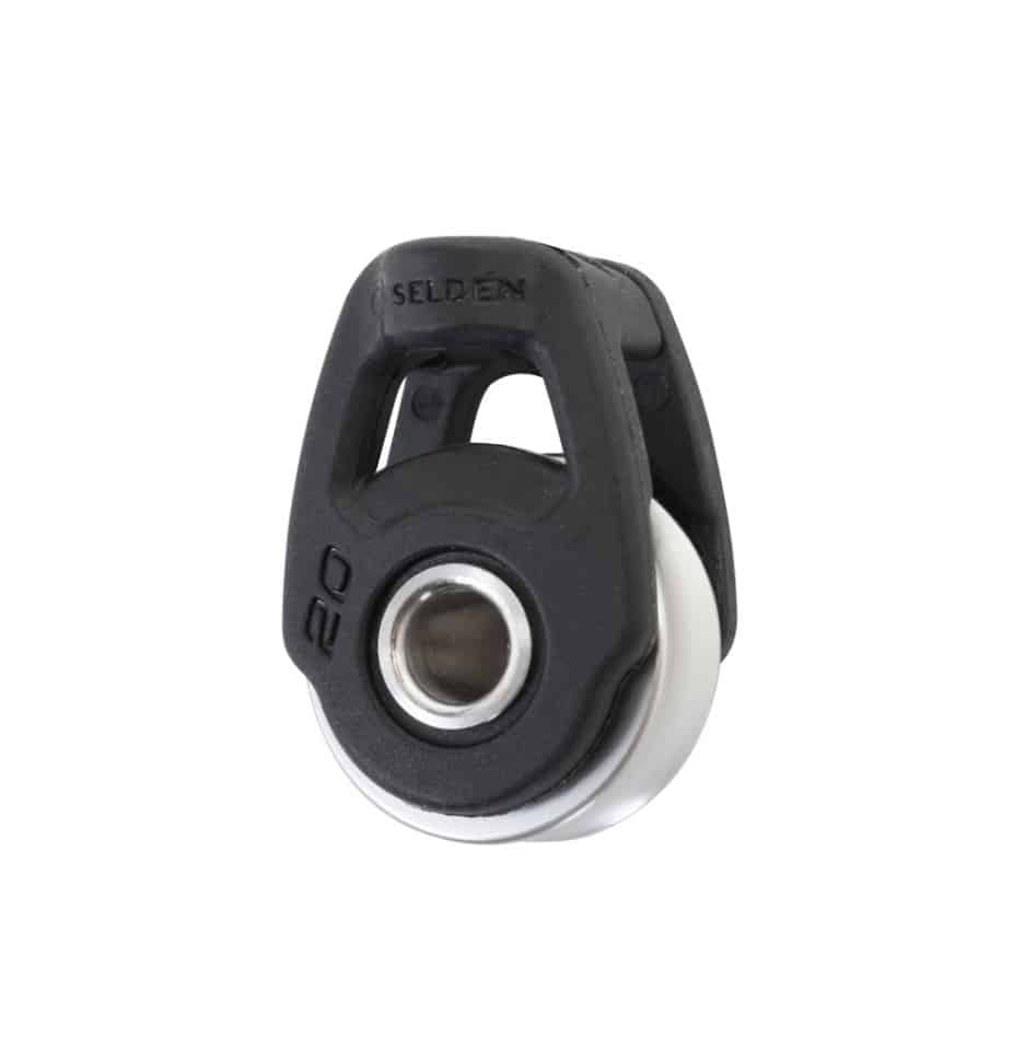 [402-101-65R] Selden, 20mm enkeltblokk, Soft Attach. aluminium trinse