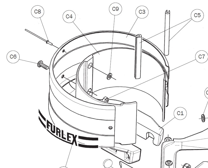 [539-559-01] Furlex Line Guard Bkt/Cov. F200S