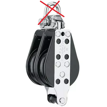 Harken 57mm dobbel becket blokk (uten sjakkel)
