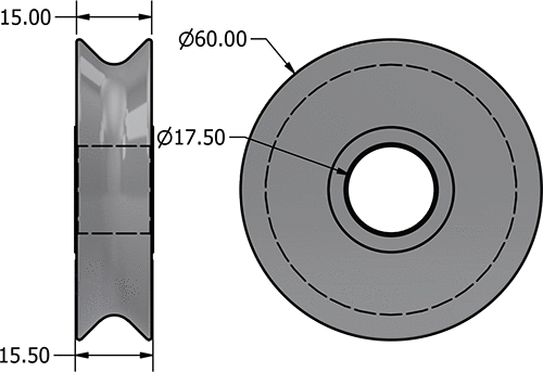 Aluminum Sheave 60 x 16 x 17.5