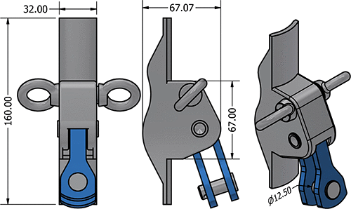 FORESTAY ATTACHMENT ALU WIRE 7/8 axis 12