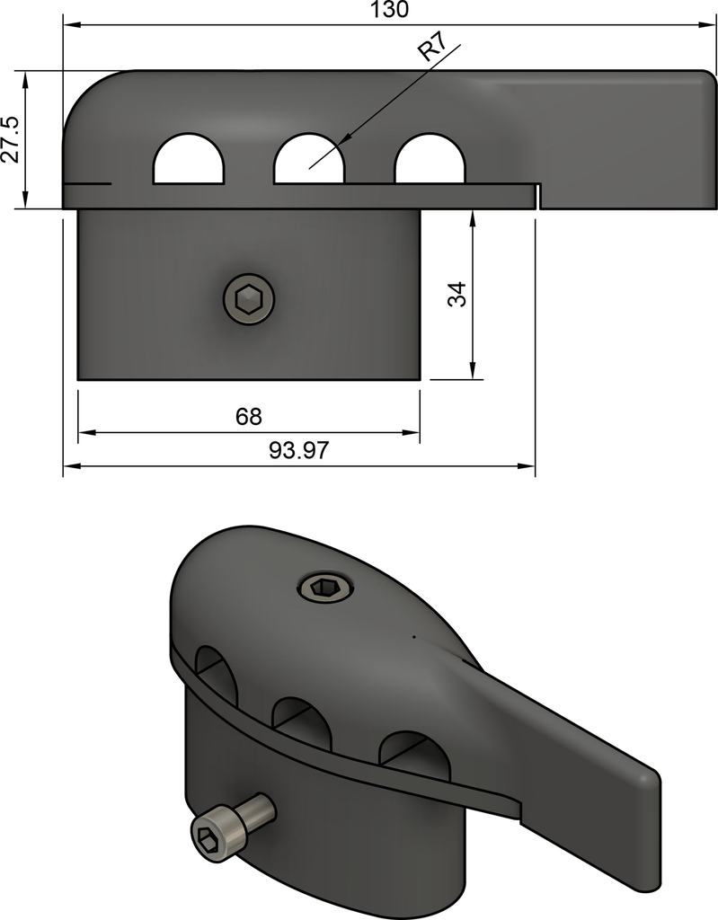 [z3822] Z240 aluminium spreader end non taper