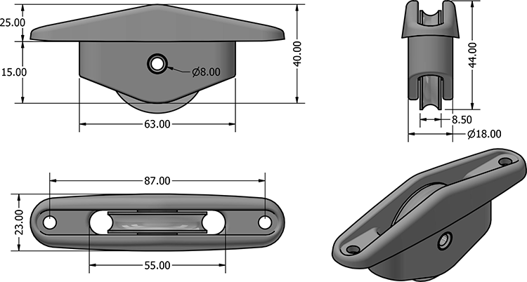 [z3882] SHEAVE BOX (SS sheave dia 30)