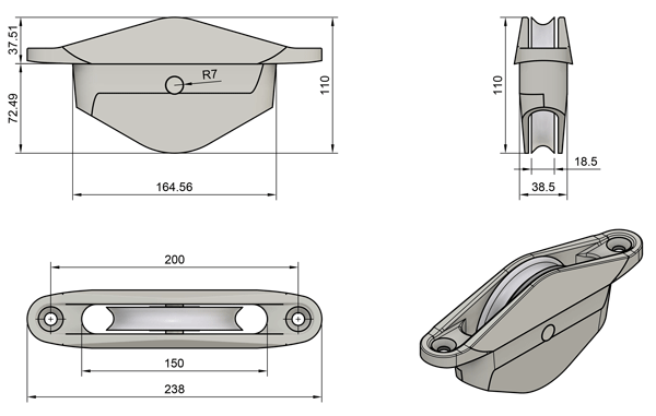 [z3890] SHEAVE BOX DIAM 110  COMPLETE