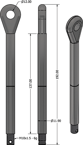 Gooseneck Eye Bolt 12mm L=192mm
