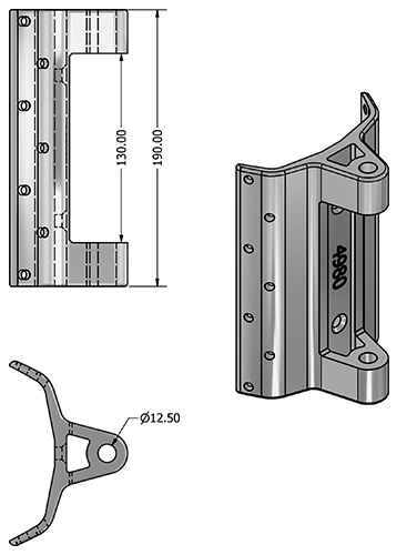 [z4980P] Gooseneck Bracket Z902-Z903 Boom - Z692