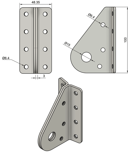 Cutter stay attachment in 2 parts