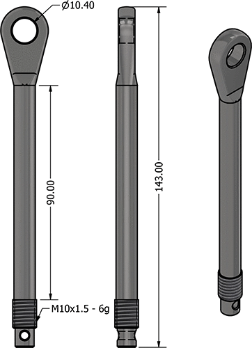 [z5273] Gooseneck Tack Eye Bolt for 4430 12mm/Ø12mm, L=192mm