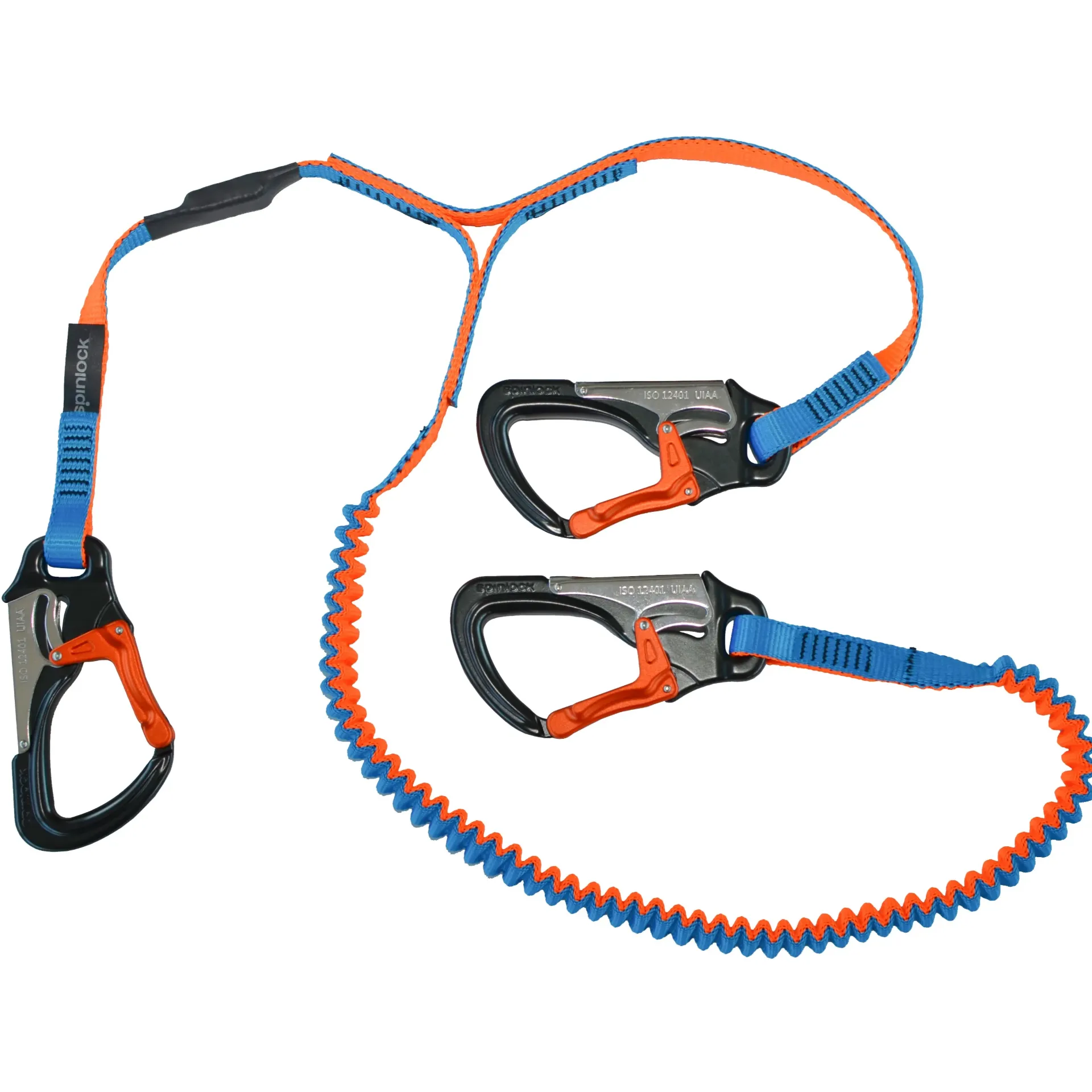 [DW-STR/03/C] Spinlock, Elastisk sikkerhetsline, med tre karabinere