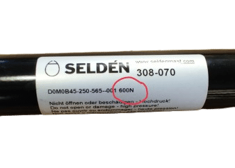 [308-070] Selden Gassfjær 600N